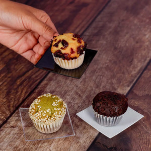 Platito Concavo para Canapes o Postres Re-utilizable Plastico Catering -  ( 20 Pzas / 100 Pzas ) IA