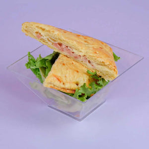 Plato Ensaladera Piramide para Postres Comida o Botana Re-utilizable Plastico Catering - 14 Oz / 414 ml ( 20 Pzas / 100 Pzas ) IA