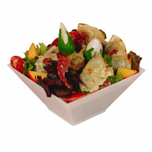 Plato Ensaladera Piramide para Postres Comida o Botana Re-utilizable Plastico Catering - 14 Oz / 414 ml ( 20 Pzas / 100 Pzas ) IA