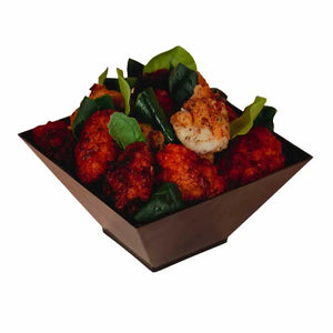 Plato Ensaladera Piramide para Postres Comida o Botana Re-utilizable Plastico Catering - 14 Oz / 414 ml ( 20 Pzas / 100 Pzas ) IA