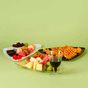 Plato Triangulo para Comida Postres o Botana Re-utilizable Plastico Catering - ( 10 Pzas / 50 Pzas ) IA