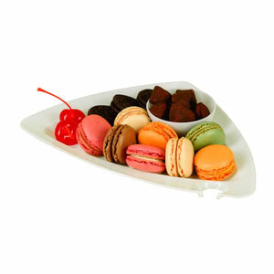 Plato Triangulo para Comida Postres o Botana Re-utilizable Plastico Catering - ( 10 Pzas / 50 Pzas ) IA