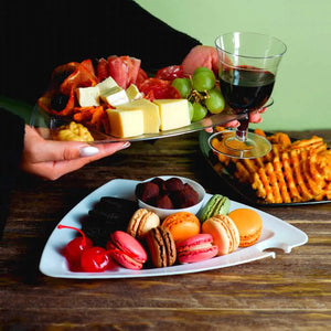 Plato Triangulo para Comida Postres o Botana Re-utilizable Plastico Catering - ( 10 Pzas / 50 Pzas ) IA
