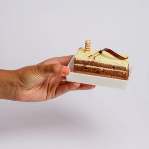 Plato para Canapes o Postres Rectangular Re-utilizable Plastico Catering  -  ( 10 Pzas / 100 Pzas ) IA