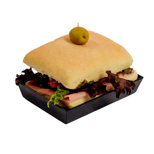 Plato para Canapes o Postres Rectangular Re-utilizable Plastico Catering  -  ( 10 Pzas / 100 Pzas ) IA