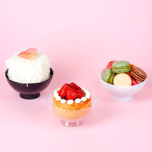 Plato para Postres Comida o Botana Cuenco Grande Re-utilizable Plastico Catering  - 8 Oz / 237 ml ( 10 Pzas / 50 Pzas ) IA