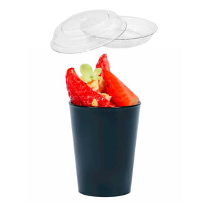 Tapa Flexible para Vasito para Postres Clasico Plastico Catering 100 pzas (Los vasitos se venden por separado) IA