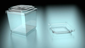 Tapa Flexible para Vasito para Postres Cubo Plastico Catering 100 pzas (Los vasitos se venden por separado) IA