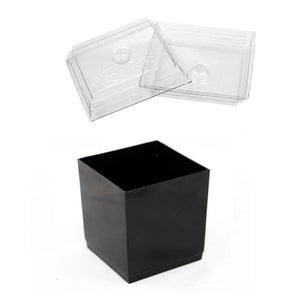 Tapa Flexible para Vasito para Postres Cubo Plastico Catering 100 pzas (Los vasitos se venden por separado) IA