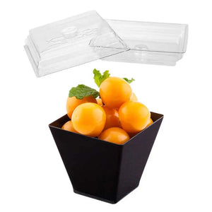 Tapa Flexible para Vasito para Postres Piramide Plastico Catering 100 pzas (Los vasitos se venden por separado) IA