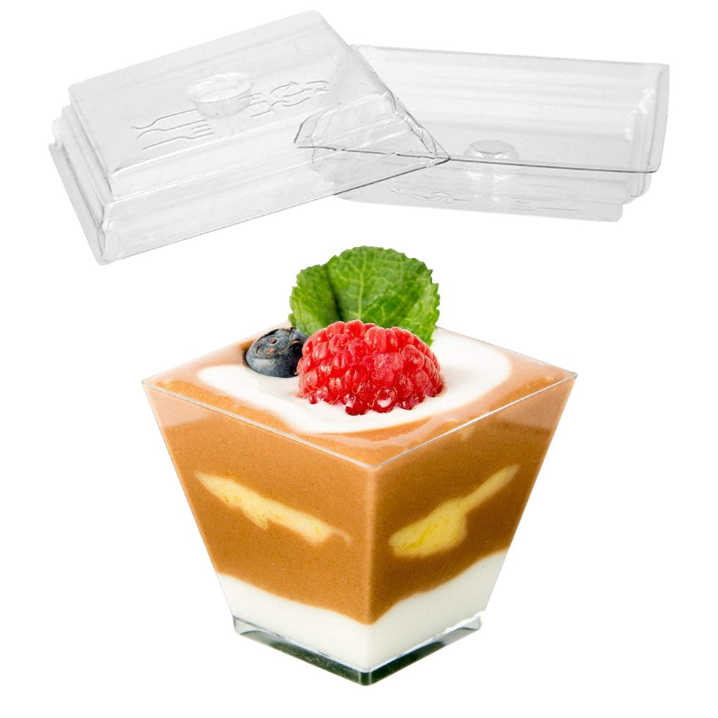 Tapa para Vasito para Postres Piramide Candy Bar Catering 100 pzas (Los vasitos se venden por separado) IA