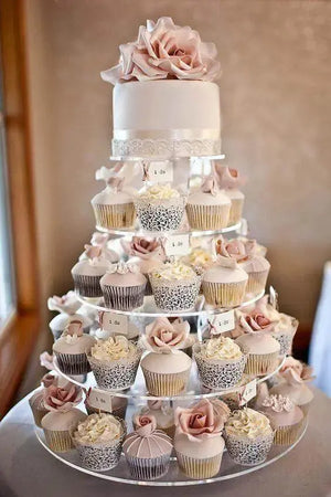 Torre o Base Pequeña para Cupcakes y Postres de Acrilico Catering 5 Niveles IA