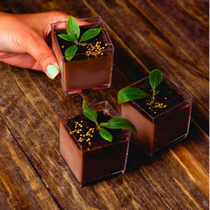 Vasito Cubo para Postres Re-utilizable Plastico Catering - 3 Oz / 89 ml ( 10 Pzas / 100 Pzas ) IA