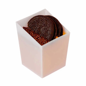 Vasito Cubo para Postres Trunco Re-utilizable Plastico Catering - 3.5 Oz / 104 ml ( 20 Pzas / 100 Pzas ) IA