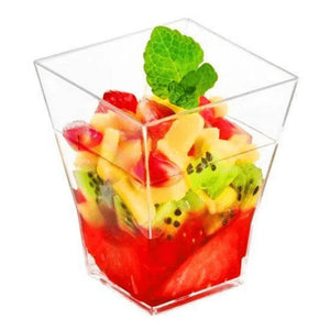 Vasito para Postres Piramide Re-utilizable Plastico Catering - 6 Oz / 177  ml 90 Pzas PT