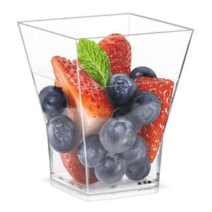Vasito para Postres Piramide Re-utilizable Plastico Catering - 6 Oz / 177  ml 90 Pzas PT