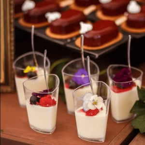 Vasito para Postres Triangulo Re-utilizable Plastico Catering - 3 Oz / 89 ml ( 20 Pzas / 100 Pzas ) IA