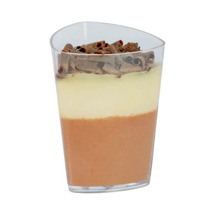 Vasito para Postres Triangulo Re-utilizable Plastico Catering - 3 Oz / 89 ml ( 20 Pzas / 100 Pzas ) IA